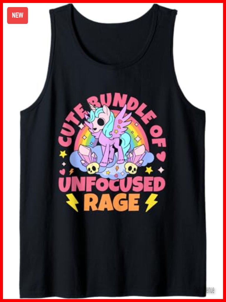 Gothic Unicorn Tank Top - Novelty Sleeveless Tee